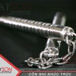 Côn nhị khúc inox trúc cầm nắm dễ dàng